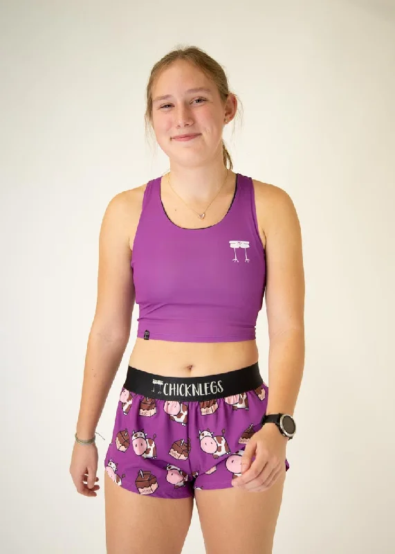 Deep Purple PWR Crop Top Trendy Women's 