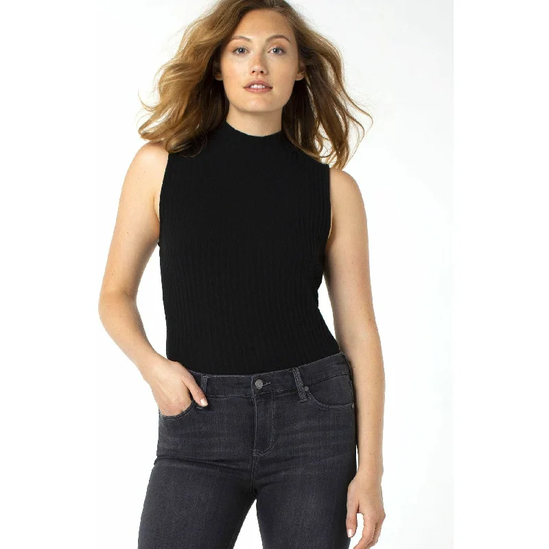 Mock Neck Sleeveless Knit Top Scandinavian