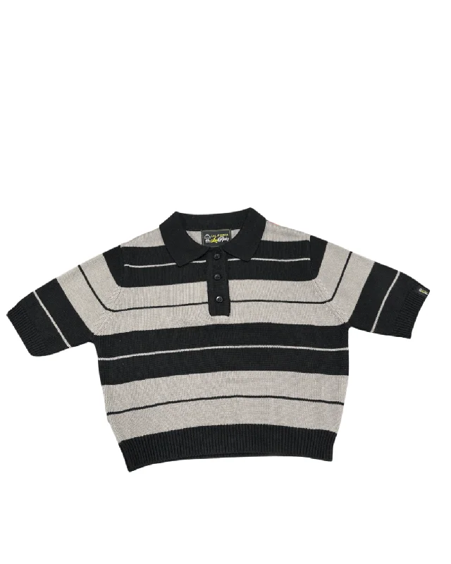 California Lowrider Rider Charlie Brown Crop Top- Black/Grey Laid - back Women's Style