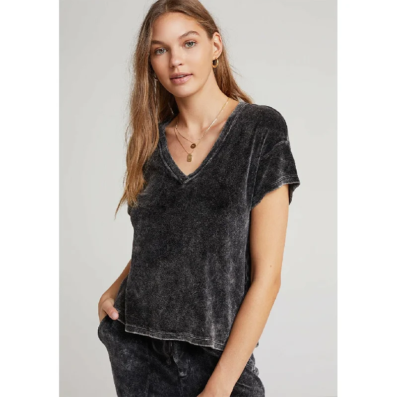 Velour V-Neck Tee Sophisticated Women's 