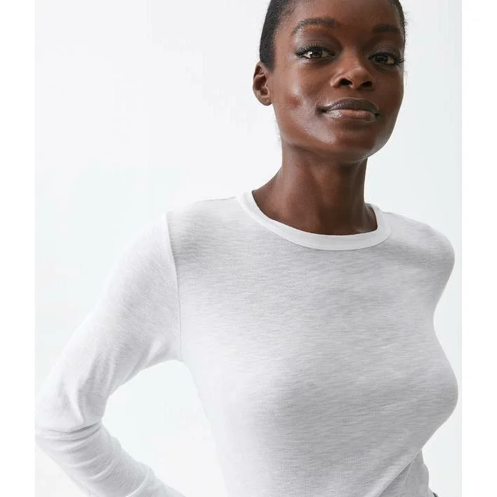 Kristen Long Sleeve Slub Tee Geometric