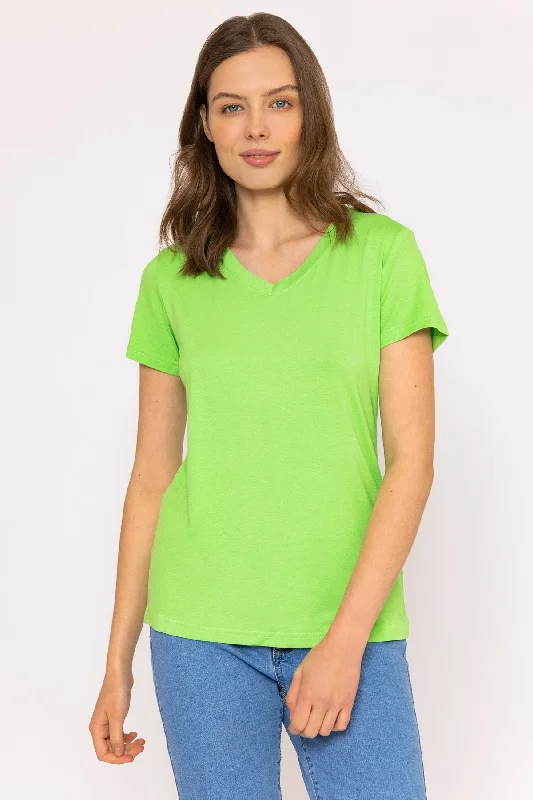 V Neck Tee in Green Modern Women's 