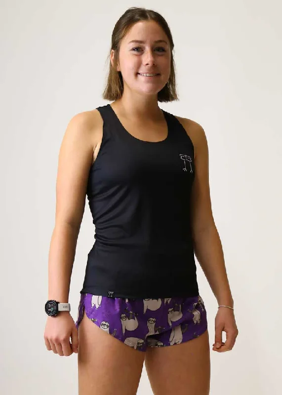 Women's Black Performance Singlet Monochromatic Office Style