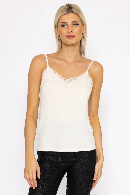Jade Milla Singlet Top in Cream Street