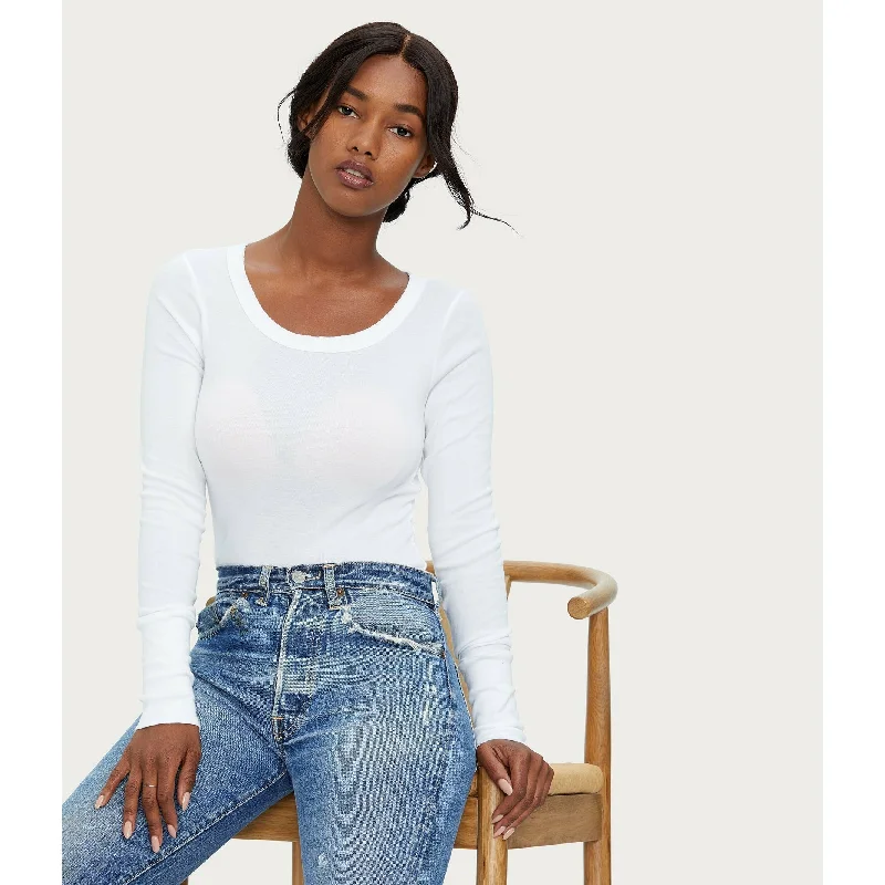 Supima Long Sleeve Raw Edge Tee Adventure
