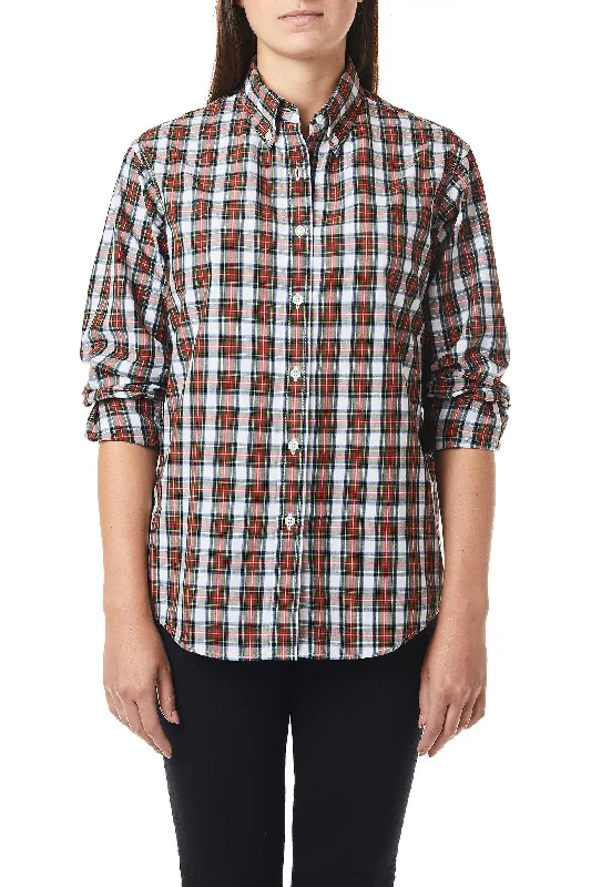 Ladies Buttondown Shirt Dress Stewart Tartan Dynamic Women's High - energy