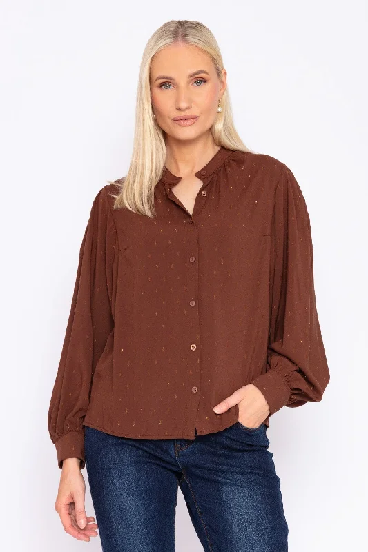 Lurex Foil Blouse in Brown Artistic Women's Avant - 