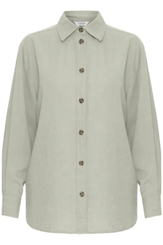 Beige Linen Shirt Refined Women's Hand - crafted