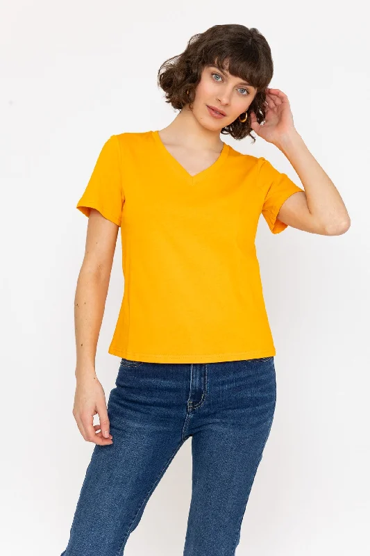 Orange Supersoft V-Neck Tee Streetwear Style for 