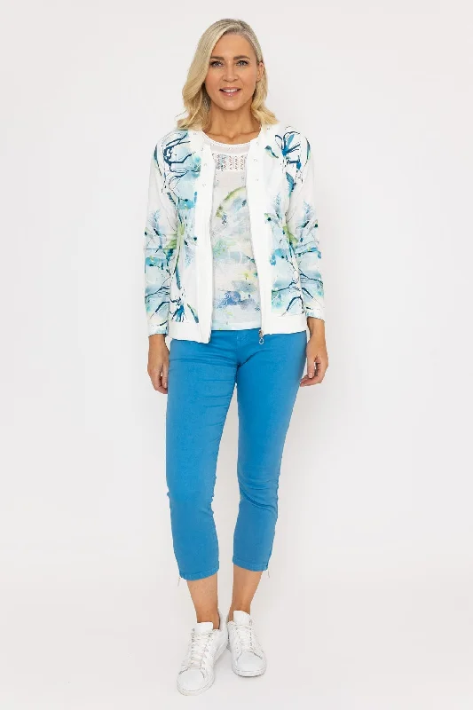 Blue Short Zip Jean Relaxed Women's 