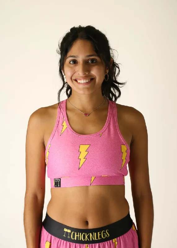 Pink Bolts OG Sports Bra Elegant Women's 