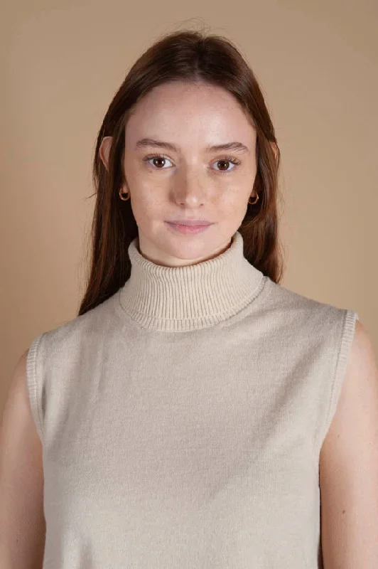 Cashmere High Neck Top Sleek Women's 