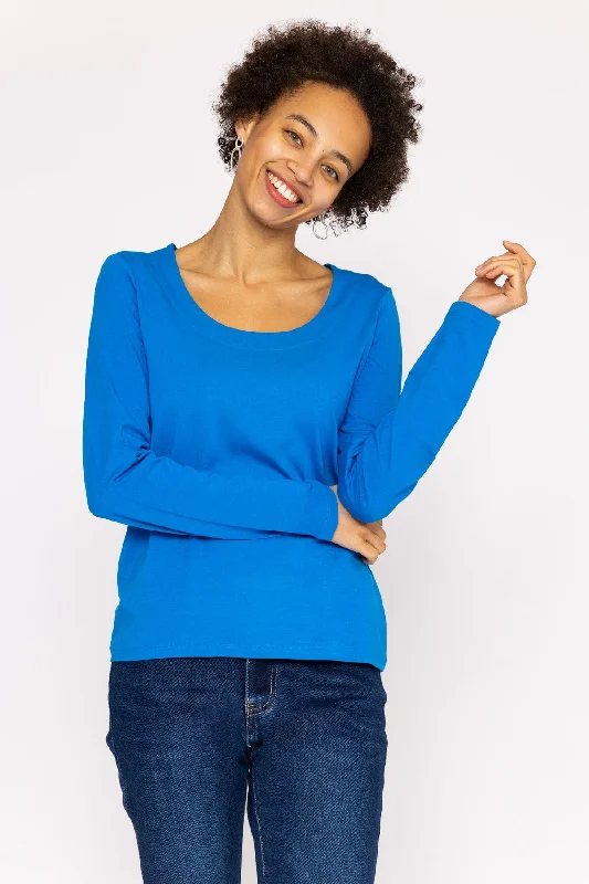 Scoop Neck Tee in Cobalt Hip Women's Retro