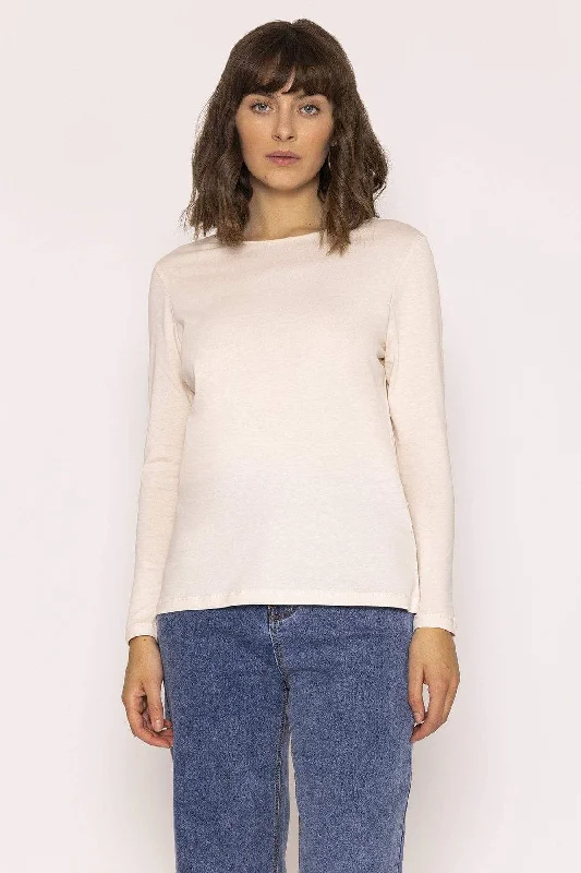Long Sleeve Basic Tee in Ivory Relaxed Women's Beachy