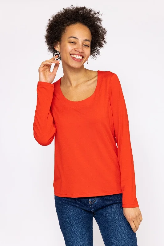 Scoop Neck Tee in Red Dapper Women's Bow - adorned
