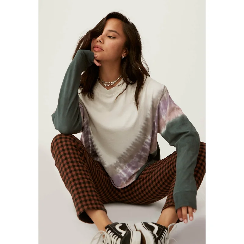 Tie Dye Long Sleeve Classic Women's Pin - striped