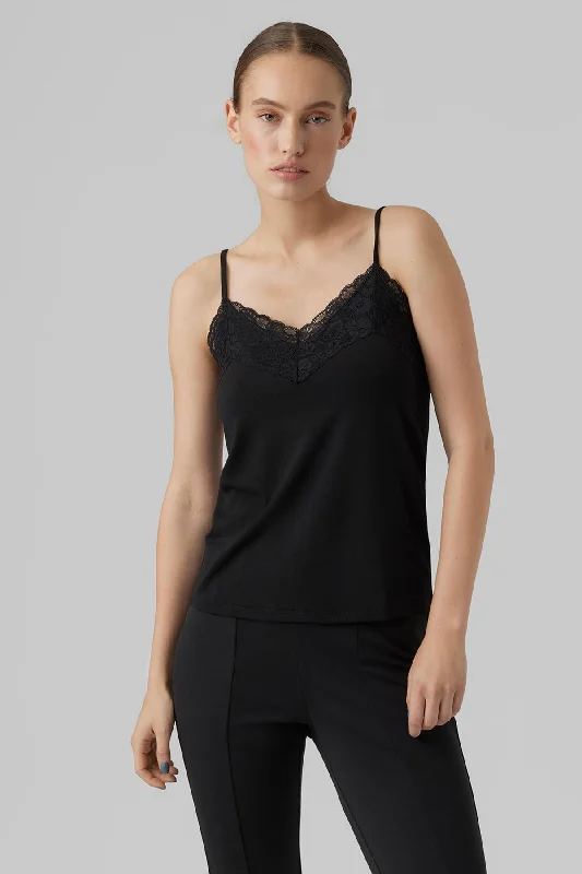 Jade Milla Singlet Top in Black Trendy Women's 