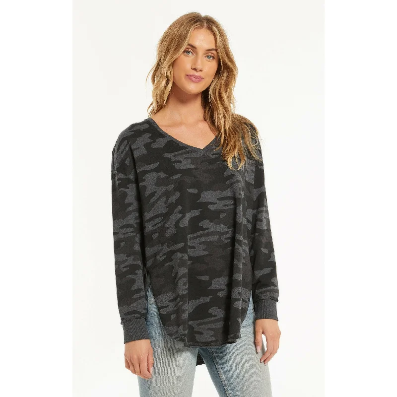 Dusty Camo V-Neck Weekender Sustainable Organic