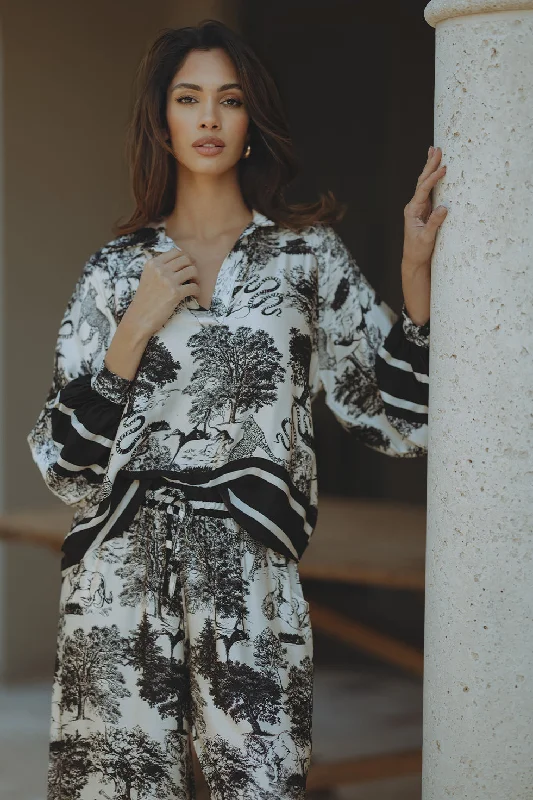BOTANIC TOP - BLACK Youthful Women's Pop