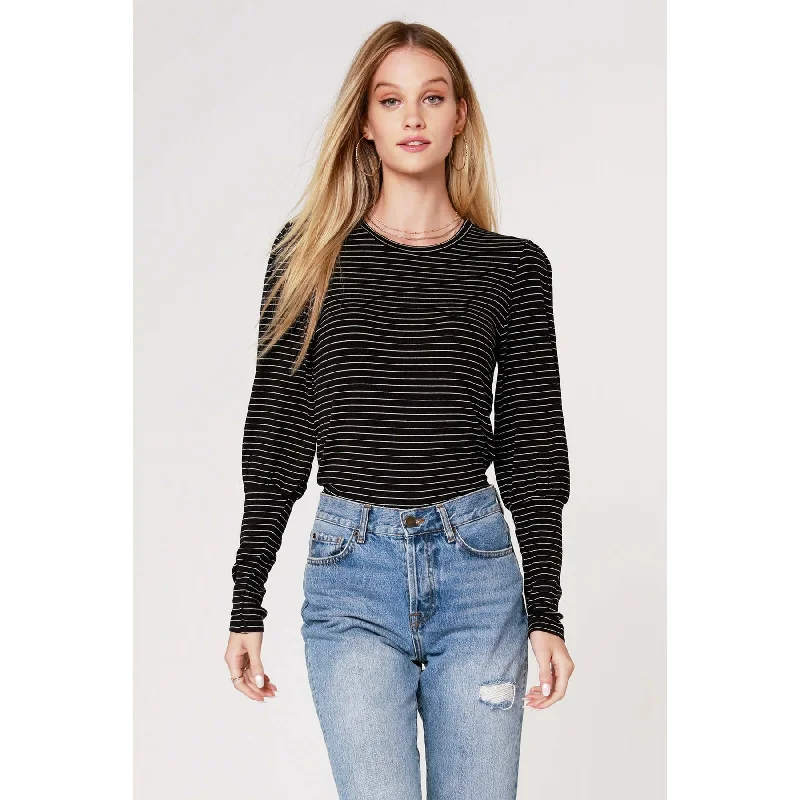 Stripe Bishop Sleeve Top Dapper Women's 1920S