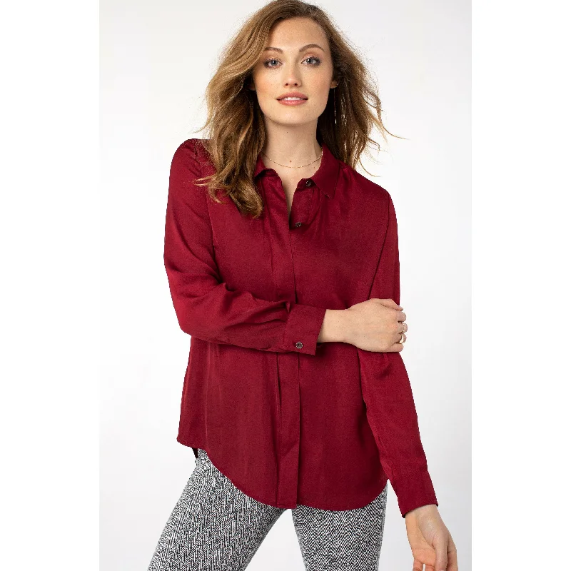 Button Back Shirt Sporty Women's Athleisure 