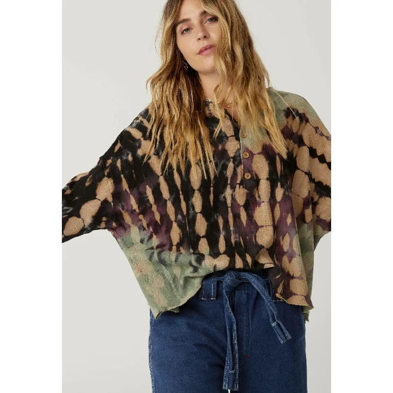 Tie Dye Thermal Henley garde