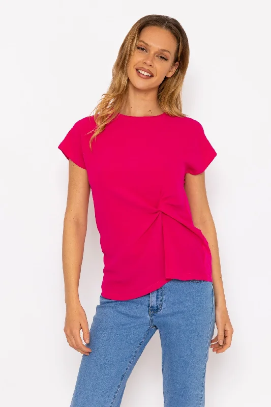 Pink Side Ruched Detail Top Cashmere