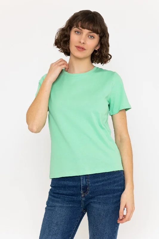 Green Supersoft Round Neck Tee Confident Women's High - fashion