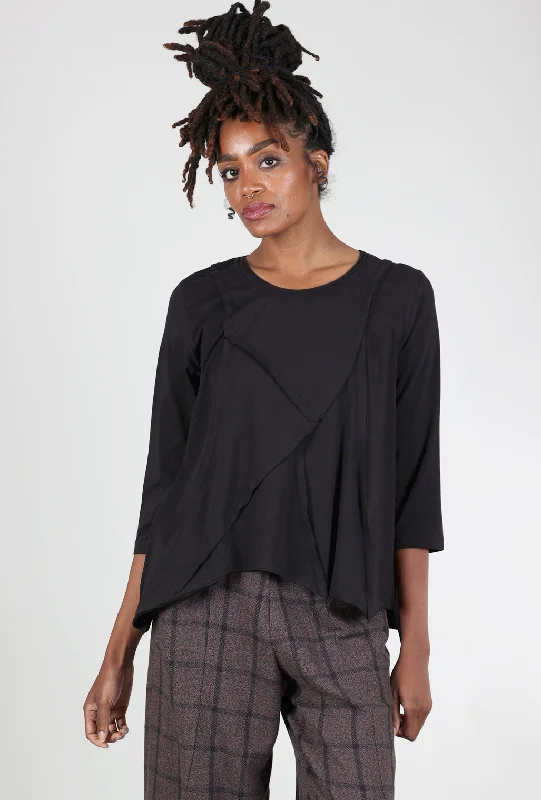Lindsey Seamed Tee, Black Confident Women's High - fashion