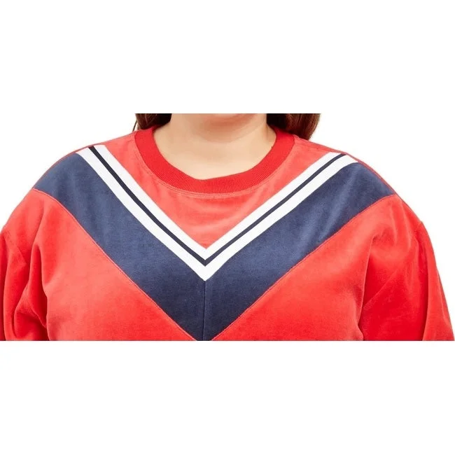 Tommy Hilfiger Women's Sport Plus Velour Varsity Chevron Sweatshirt Red Size 2X Stylish Women's Tropical Tommy Hilfiger Women's Sport Plus Velour Varsity Chevron Sweatshirt Red Size 2X Stylish Women's Tropical