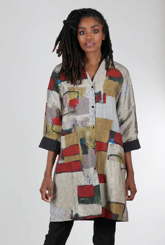 Reversible Long Jacket, Cement Contemporary 
