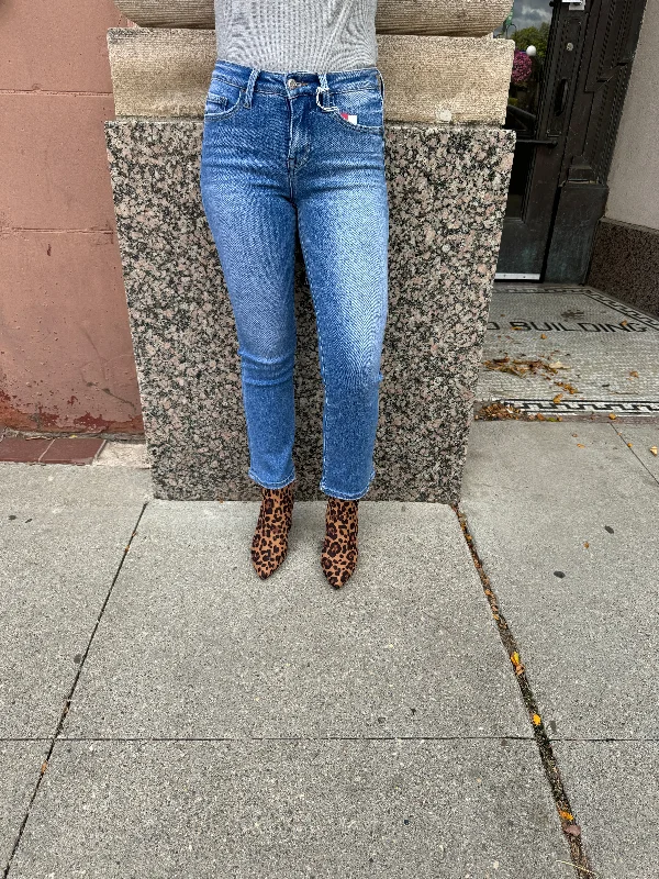 Lovervet Nile Blue Crop Flare Jeans-Final Sale Bold Women's Animal Print