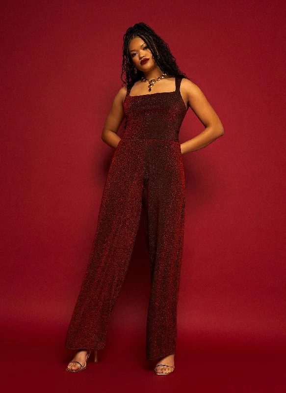 Carol Shimmer Wide Leg Jumpsuit Elegant Women's Formal 