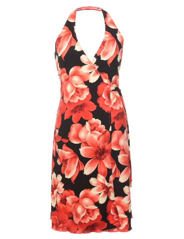 Floral Print Red Dress - S Dynamic Women's High - energy