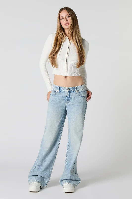 Medium Wash Low Rise Skater Jean Feminine Women's Soft 