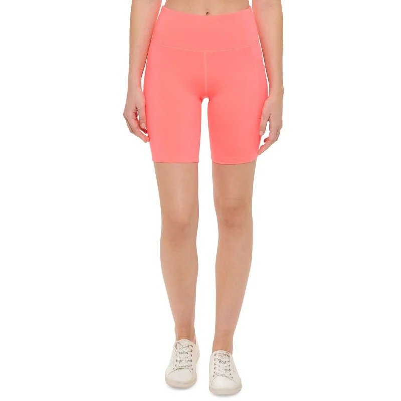 Calvin Klein Women's High Waist Side Pocket Bike Shorts Orange Size Large Monochromatic All - in - one