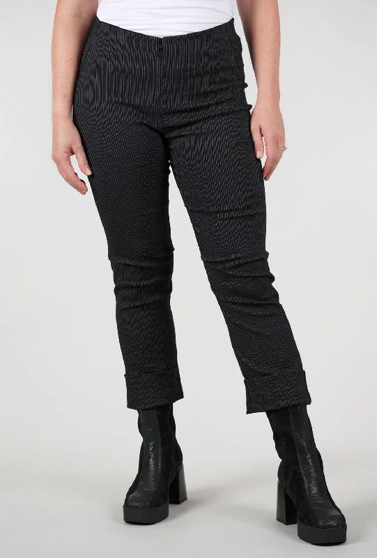 Verona Crop Pant, Black Stripe Geometric