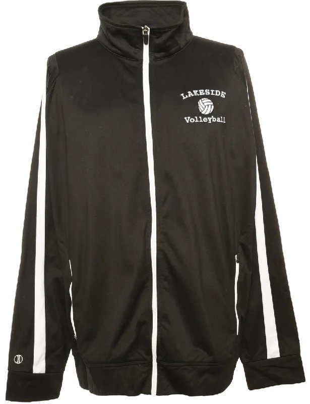 Black Track Top - XL Preppy Women's College
