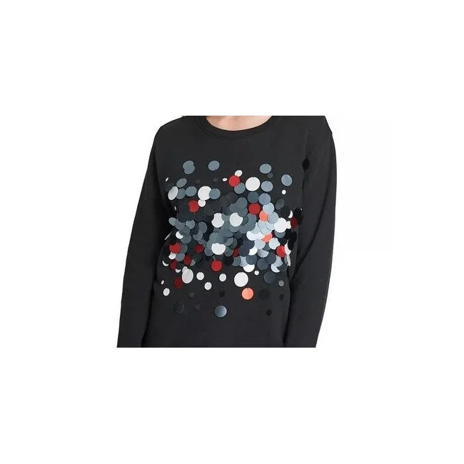 Dkny Women's Cotton Paillette Everywhere Sweatshirt Grey Size Small Vacation