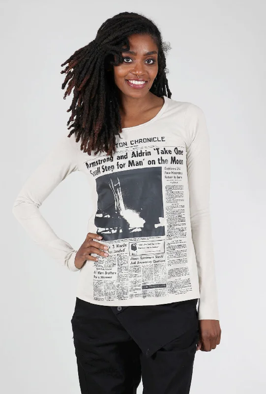 Newsprint Tee, Eraser Print Trendy Women's 