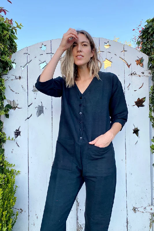 Black Textured Jumpsuit (XS-XL) Vacation