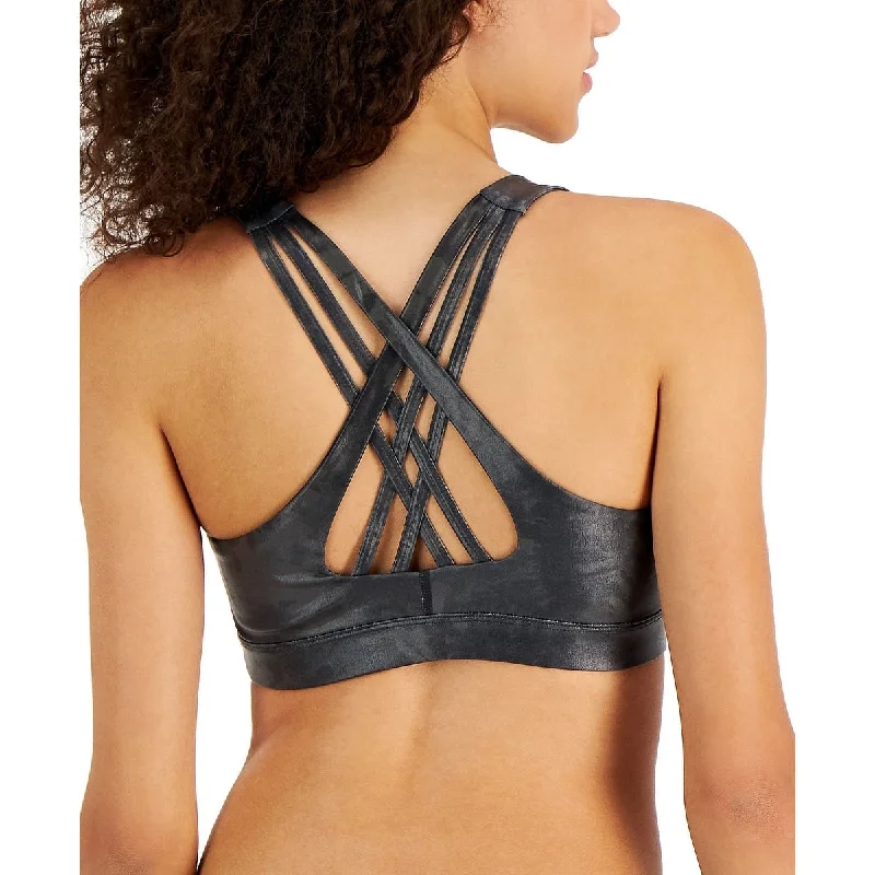 Ideology Women's Spiral Strappy Back Low Impact Sports Bra Black Size Xx-Large Polished Women's Silk Ideology Women's Spiral Strappy Back Low Impact Sports Bra Black Size Xx-Large Polished Women's Silk