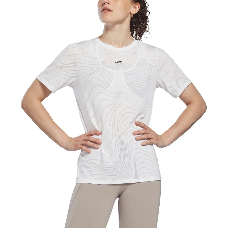 Reebok Women's Burnout T-Shirt White Size Medium Athletic Women's High - 