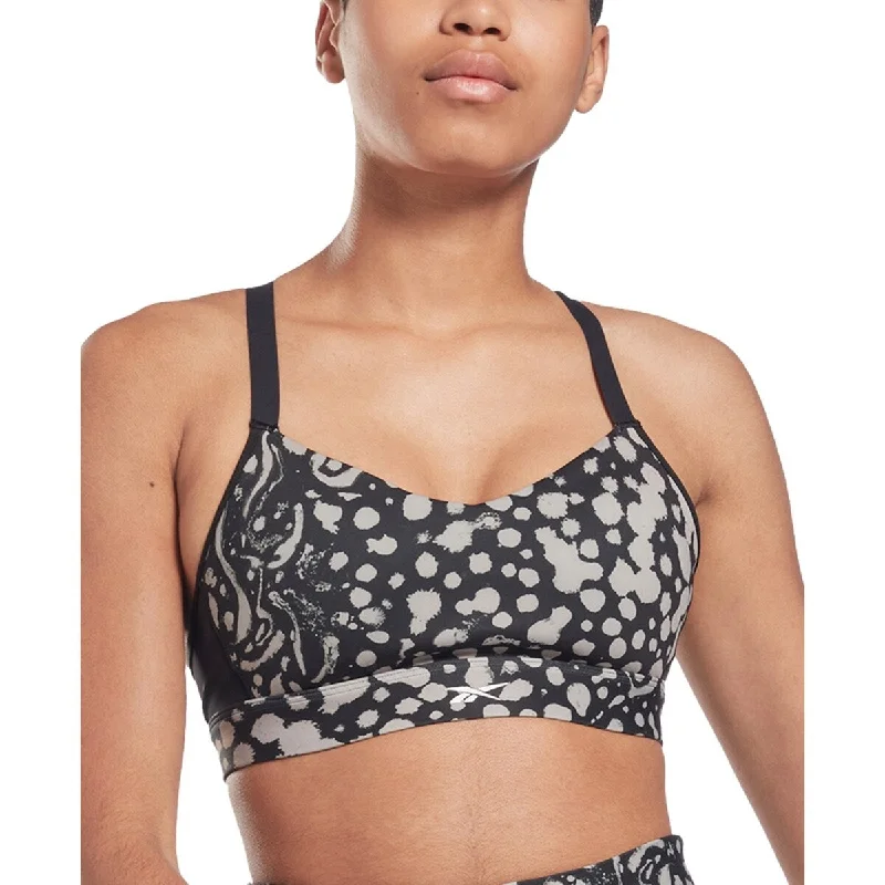 Reebok Women's Lux Medium Impact Strappy Back Sports Bra Black Size Medium - M Practical Women's Quick - dry Reebok Women's Lux Medium Impact Strappy Back Sports Bra Black Size Medium - M Practical Women's Quick - dry