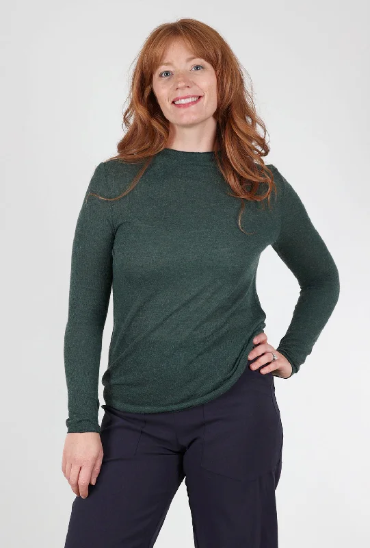 Finely Ribbed Knit Mockneck, Verrone Feminine Women's Soft 