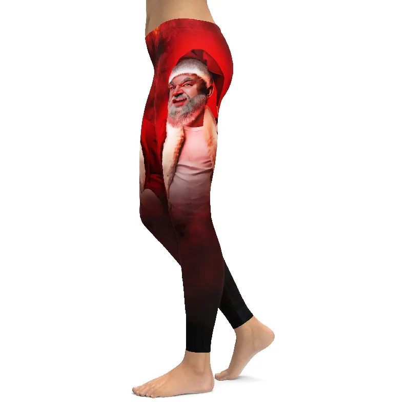 Nasty Santa Christmas Leggings Traditional Women's 