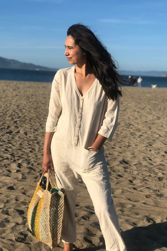 White Extra Light Jumpsuit (S-L) Geometric