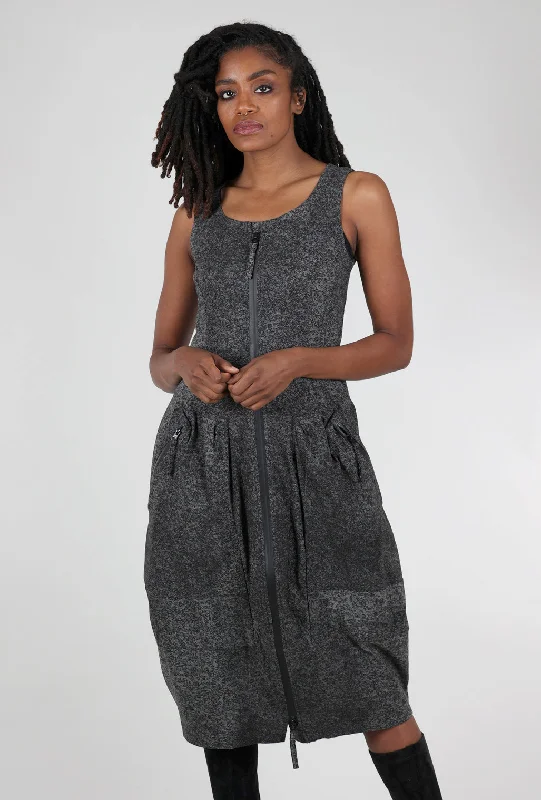 Signature Stretch Zip Lantern Dress, Rock Print Refined Women's 