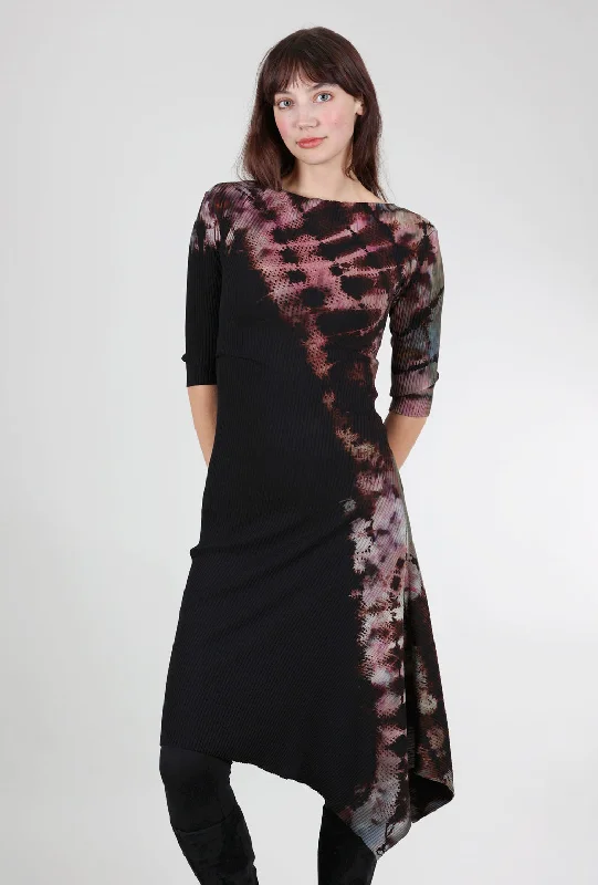 Ribbed Slant Dress, Spiral Stormy Cool Women's Distressed