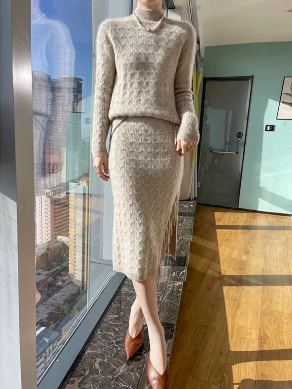 Jiah Winter Coord Set - Set of Sweater and Skirt Relaxed Women's 